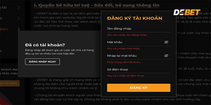 Điều Khoản Sử Dụng tại Debet- Những điều cần nắm rõ. 1 Các Điều Khoản Sử Dụng khi đăng ký làm thành viên Debet.